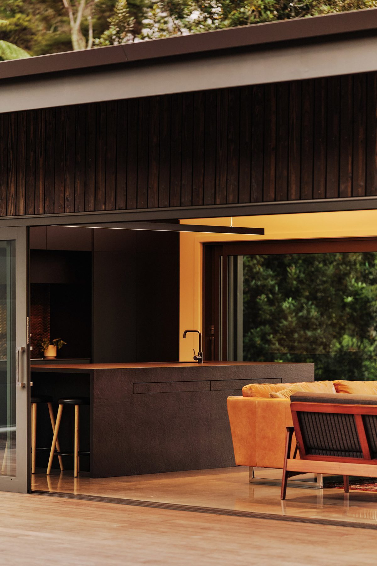 The servery window to the outdoor room.