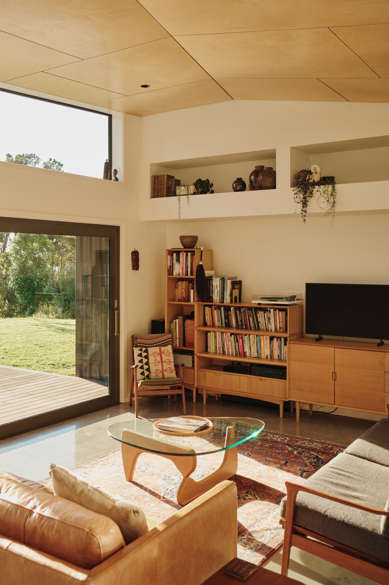 Interior: morning light in the lounge area