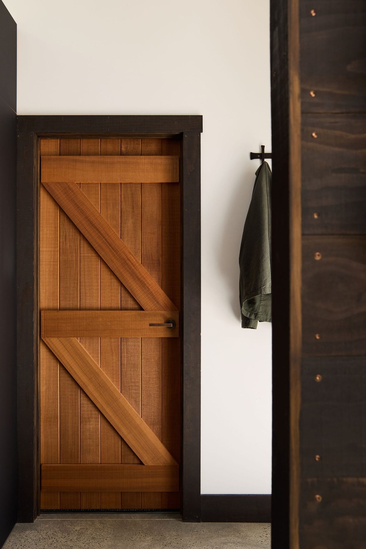 The timber ledge door.