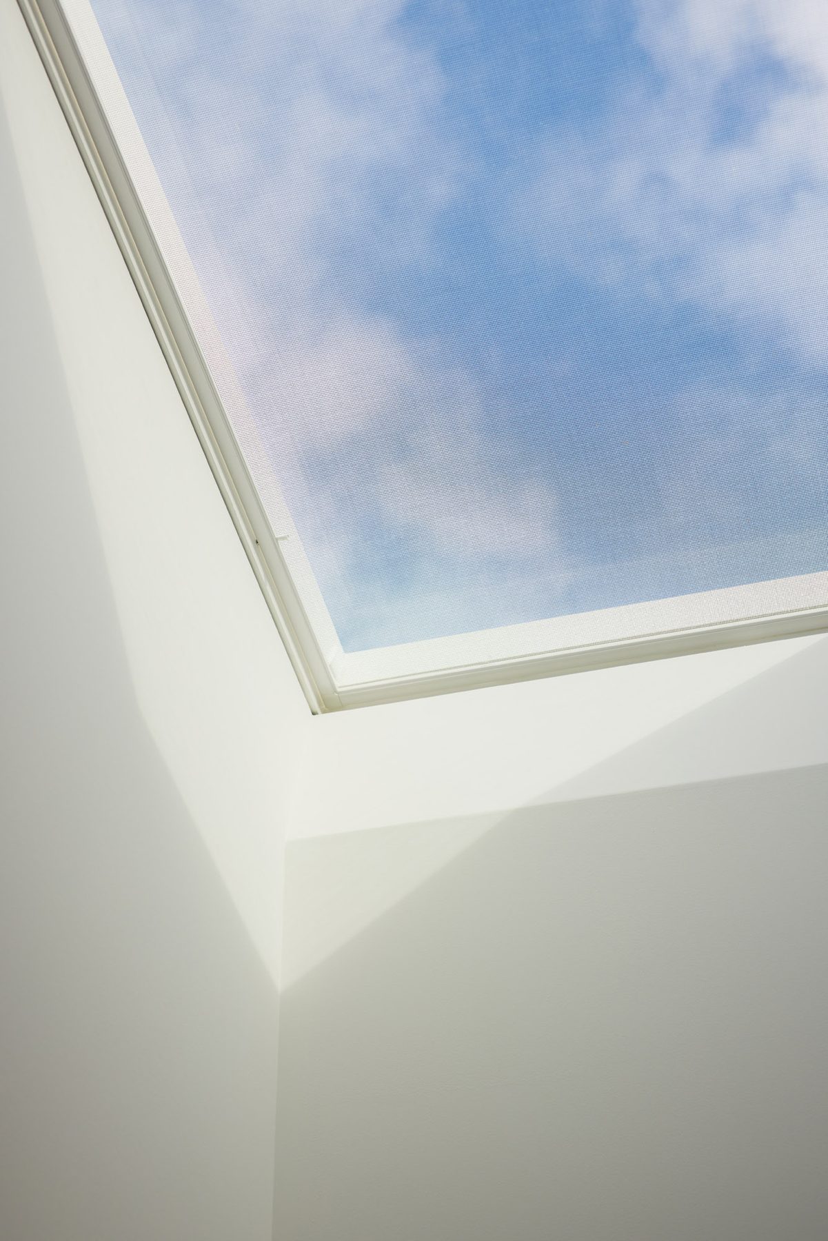 Skylight framing the sky.